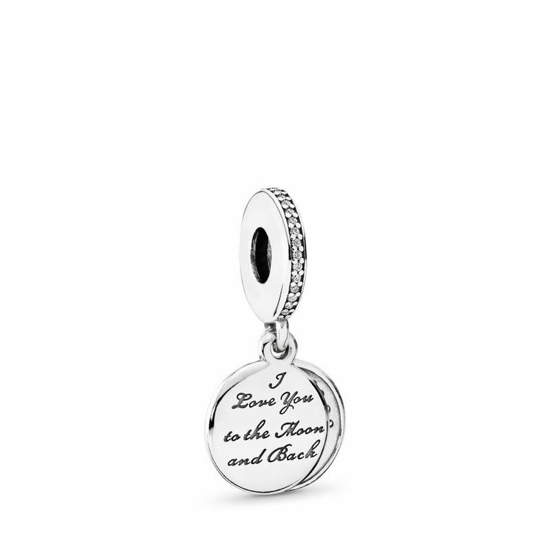 Pandora Moon & Blue Sky Dangle Charm - Sterling Silver/Enamel/Blue/Cubic Zirconia - Canada | NX5871Y